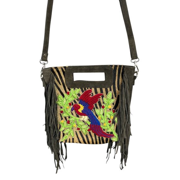 Raj L.A. Crossbody Suede Parrot Purse Bag - Picture 2 of 7
